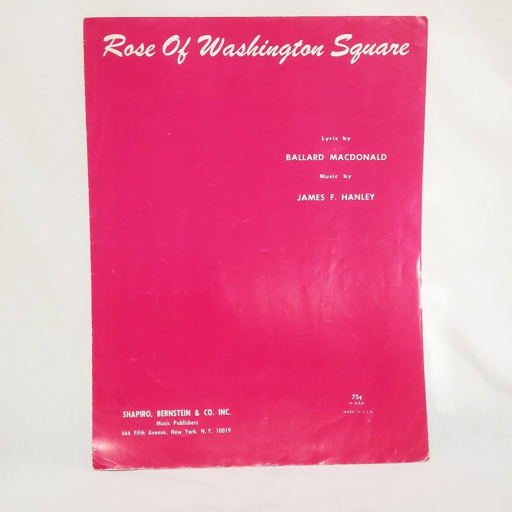 Rose of Washington Square Sheet Music Ballard MacDonald 1946 James F Hanley